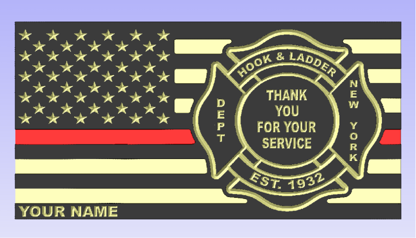 Fire Fighter Redline Thank You Service Flag