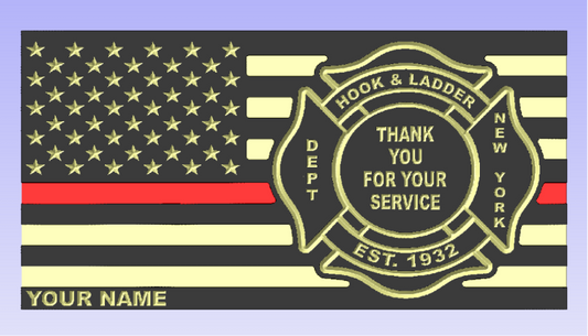 Fire Fighter Redline Thank You  Service Flag