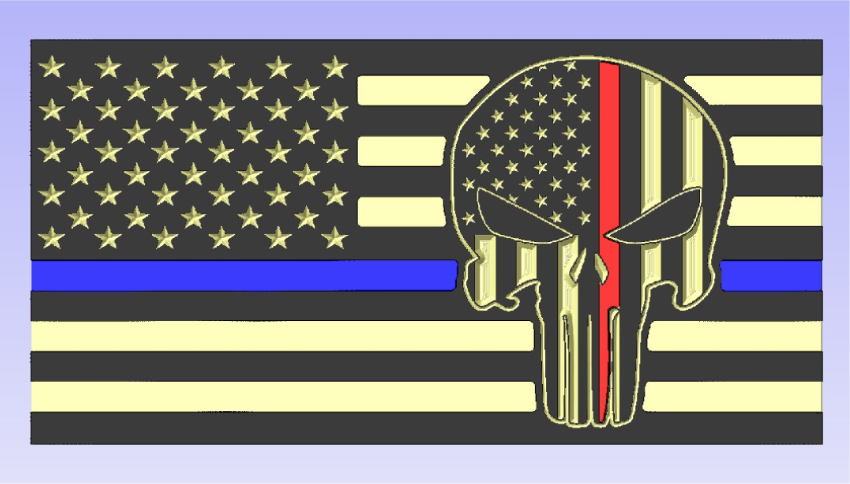 Punisher Flag Blue/Red Line