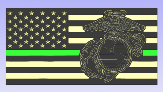 Marine Green Line Flag