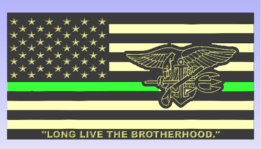 Navy Seal Green Line Flag