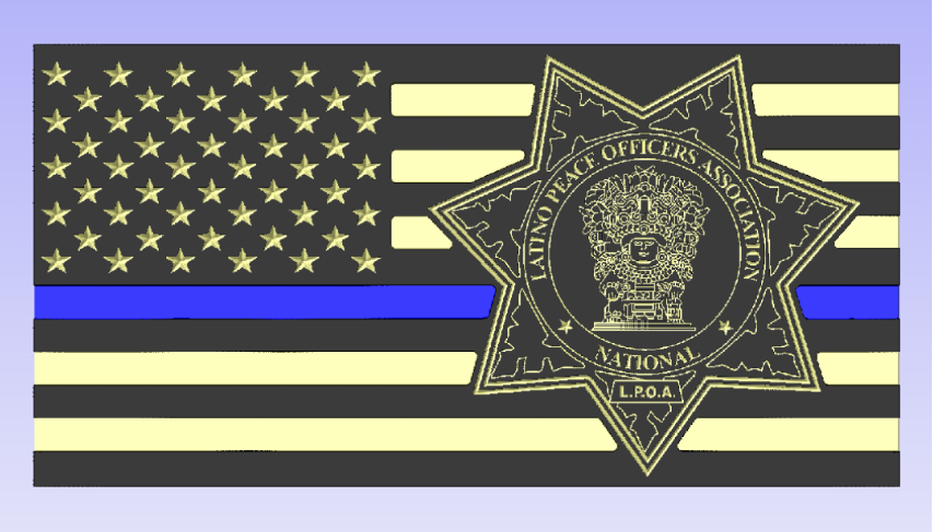 Latino Peace Officers Flag Blue Line